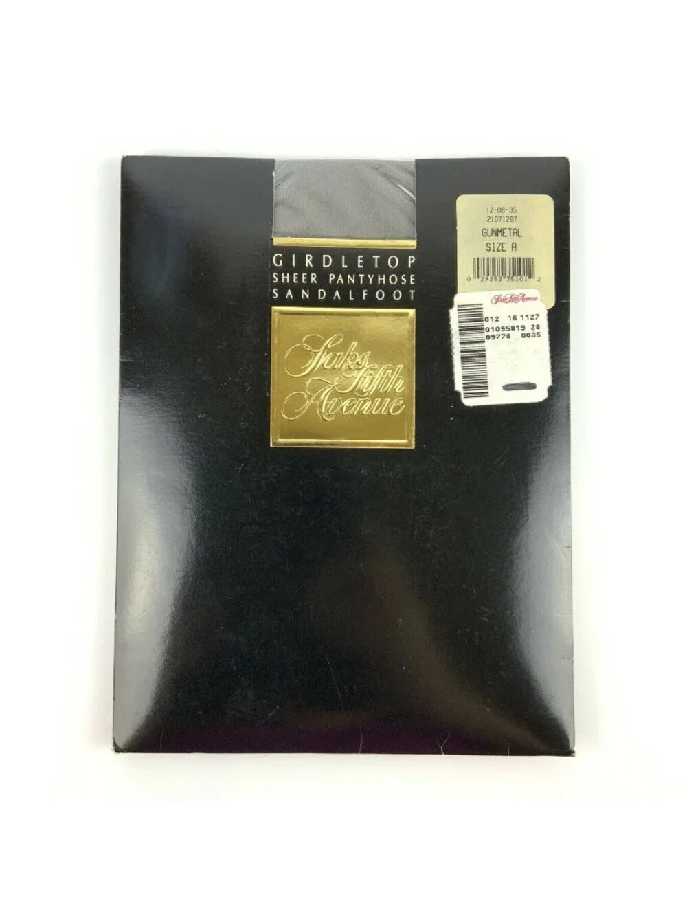 Saks Fifth Avenue Pantyhose Size A Gunmetal Gray Girdletop Sheer Sandalfoot